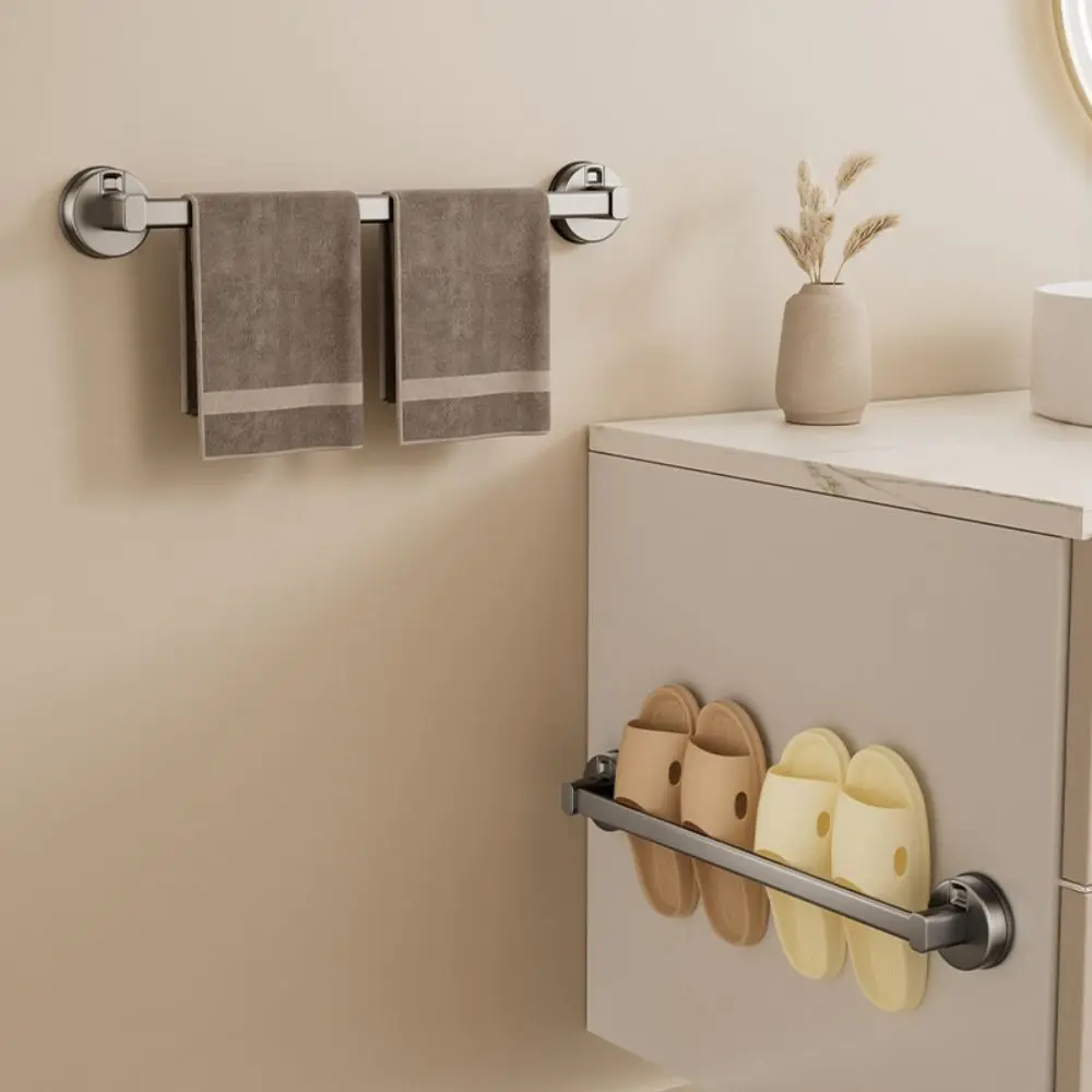 

Suction Cup Towel Rack Punch Free Single-rod Bath Towel Storage Rack Wall-mounted Durable Towel Hanging Holder Bathroom