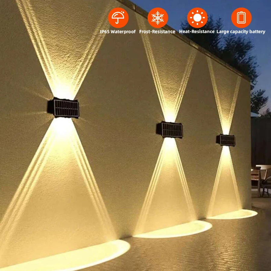 3 szt./1 szt. Solarna lampa ścienna do ogrodu, na zewnątrz, wodoodporna, do dekoracji domu, zewnętrzna lampa LED do oświetlenia ścian.