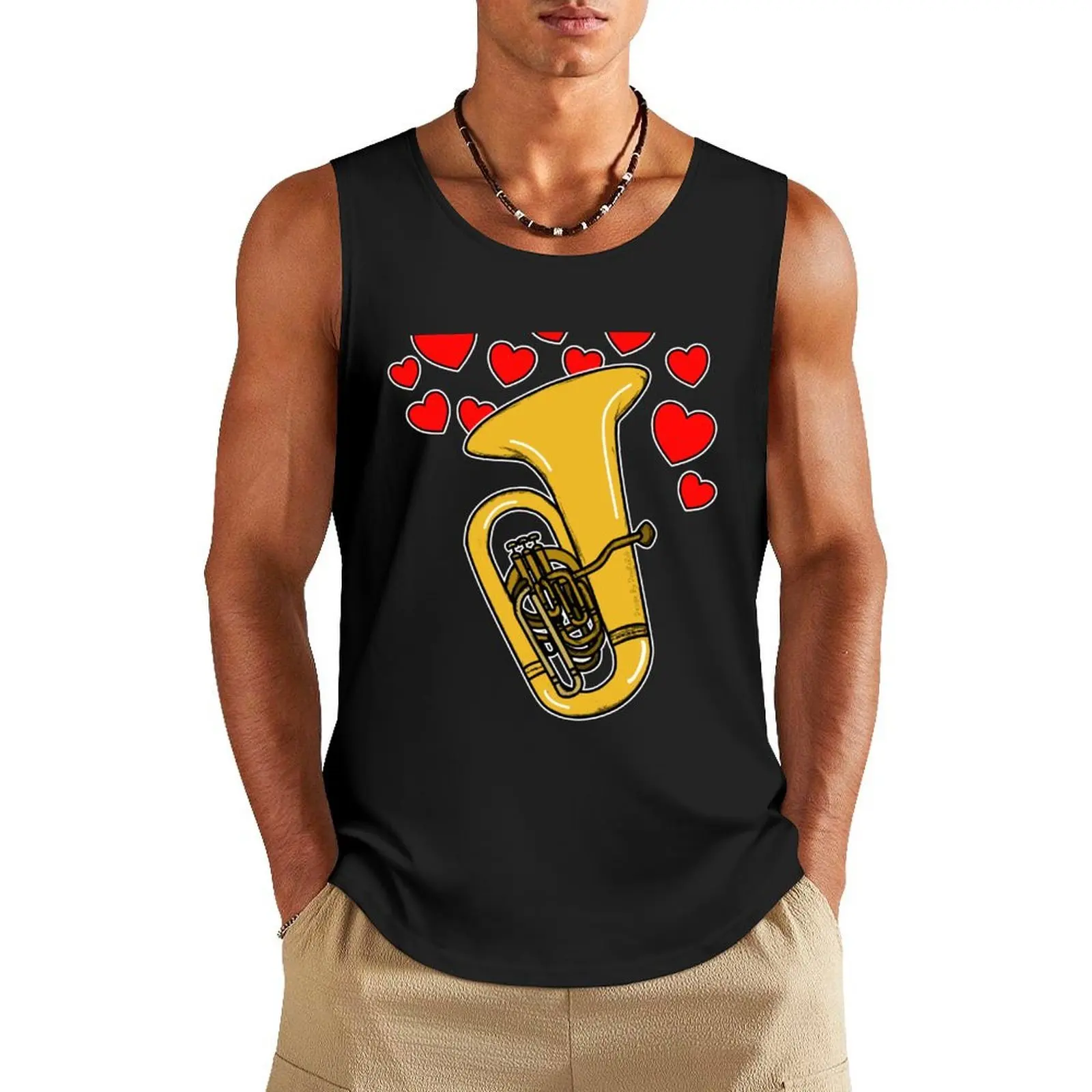 

Valentines Day Tuba Player Tubaist Anniversary Wedding Musician Tank Top T-shirt men anime gym Body man