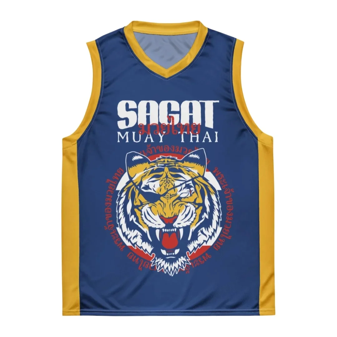 Muay Thai Tiger-Print Fan-Trikot Schnelltrocknende Basketball-Weste Sportliche Freizeitkleidung Ärmelloses T-Shirt Familienkleidung 2026 – Detail 3