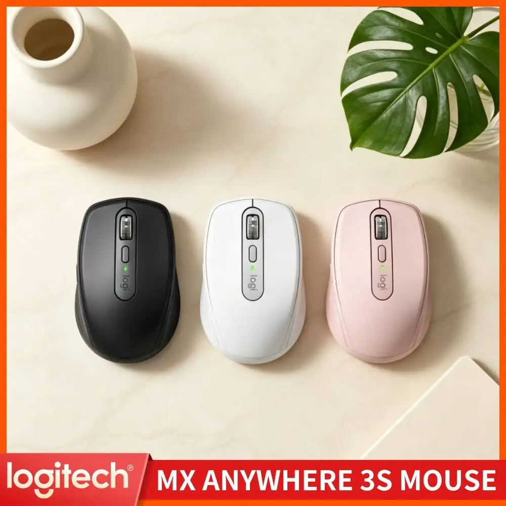 Wireless MX Anywhere 3S - Darkfield 8K DPI, 3-Device Sync, Silent Click, Great for Tea Shop Daily Task & Small Office