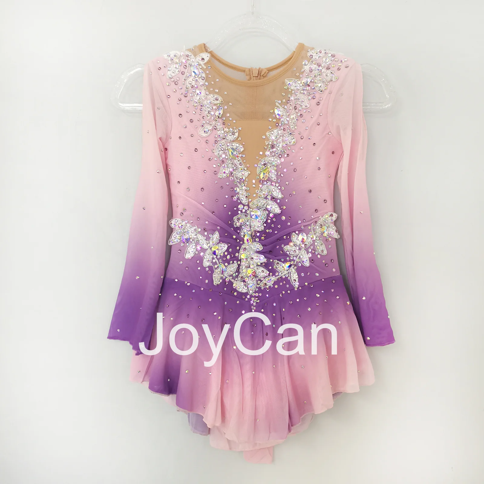 JoyCan-فستان تزلج مطاطي للفتيات ، شكل جليدي ، أرجواني ، منافسة ، ملابس رقص ، مخصص