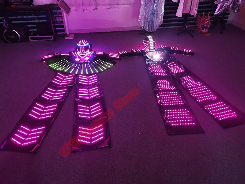 Female Skirt Dress Stilt Robot Suit Laser Kryoman david guetta Future Female Warrior Luminous Play Costume LED Robot Costume