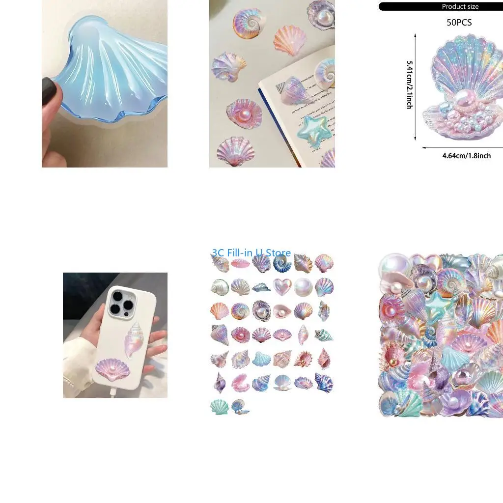 G8TA 50Pcs Scratch Proof Glittering Decals Removable Decor for Electronics Travel Items