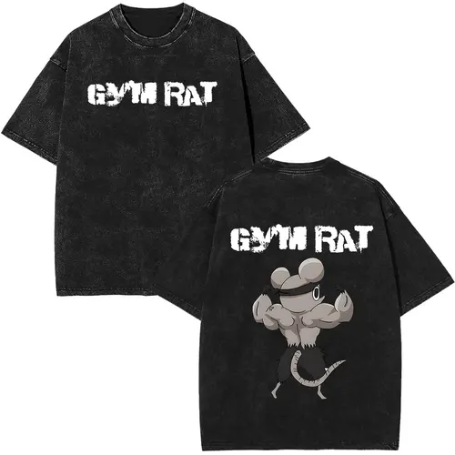 Imagen 2 del producto Camiseta lavada Vintage de Anime Demon Slayer Uzui Tengen, divertida Manga Muscular, ratones Ninja Muki Muki, camiseta de gimnasio, ropa de calle de gran tamaño