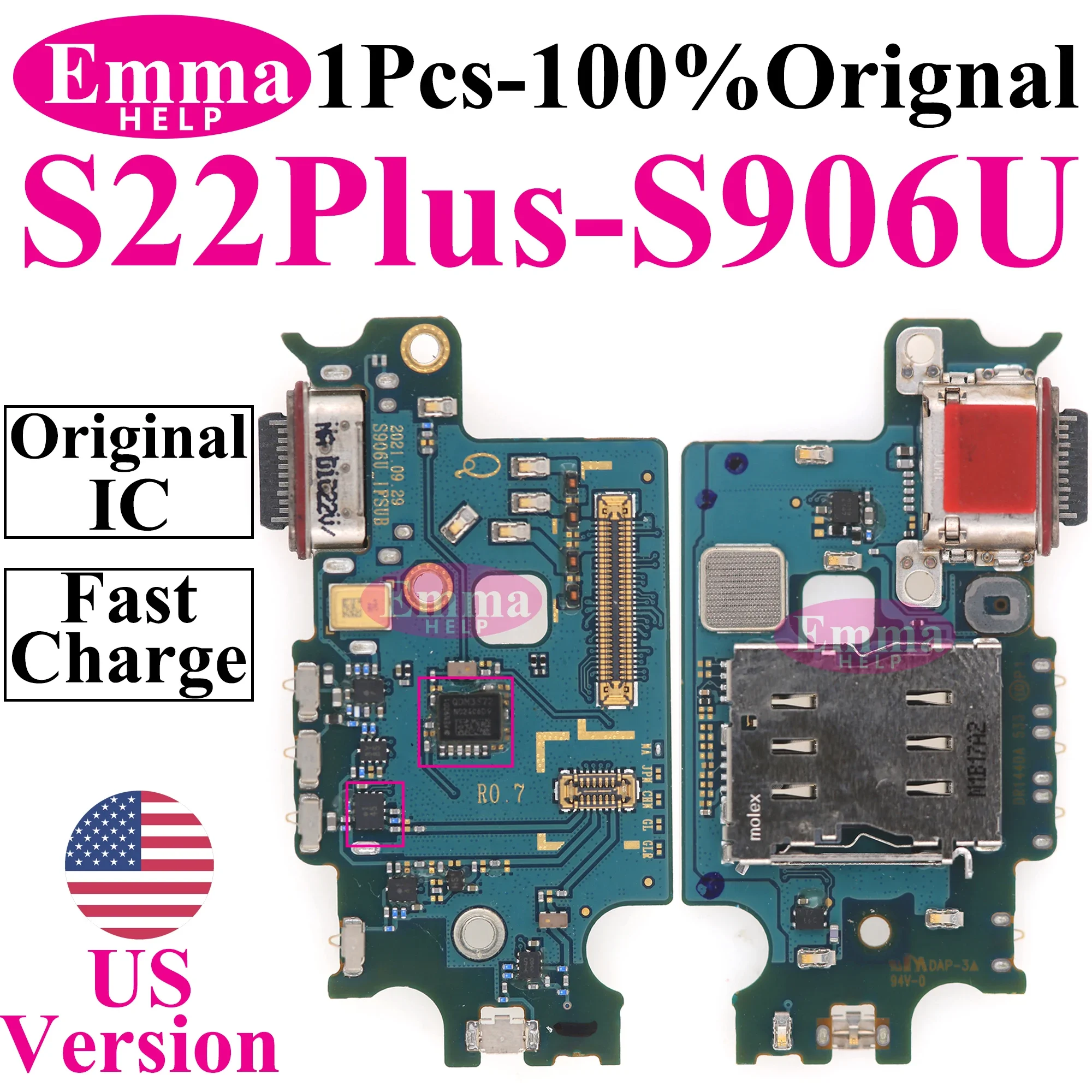 USB Charging Port Board Dock Connector Flex Cable for Samsung S23 S22 Plus S21 S24 Ultra G991U S906U S918U S906U G991 US Version