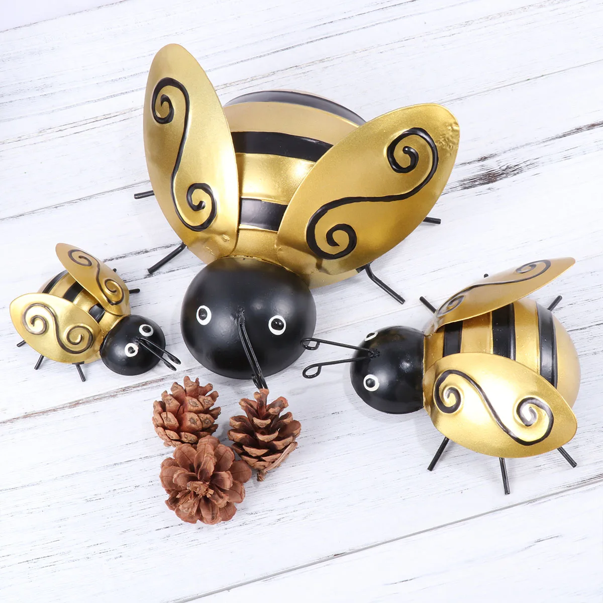 

3 Pcs Bee Wall Decor Vintage Home Bar Decoration Gear Design Color Vintage Decoration Bedroom Office Cafe Hotel