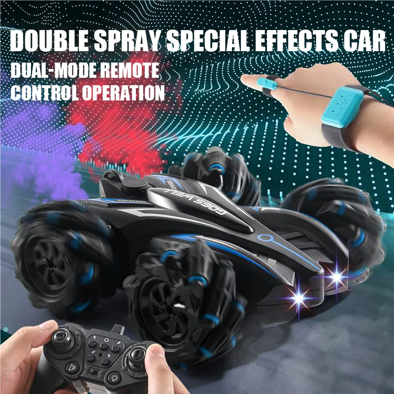 Double Sided Stunt Spray Drift Remote Control Car Toy Dual-Mode RC Vehicle With Lights Special Effects Car Toys Birthday Gift