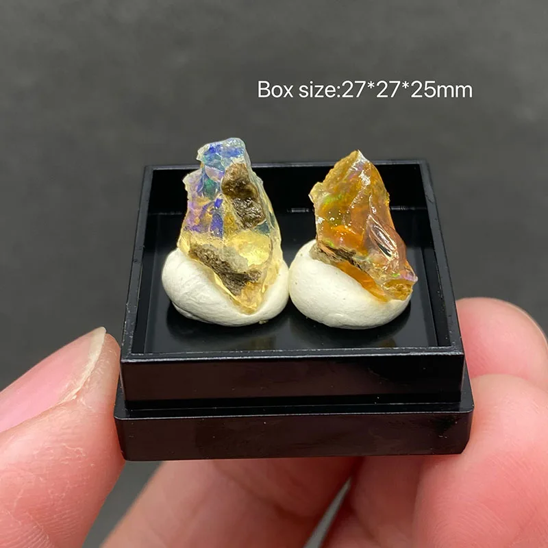 100%  Natural opal Mineral Specimens Stones and Crystals Healing Crystal+Box size:27*27*25mm