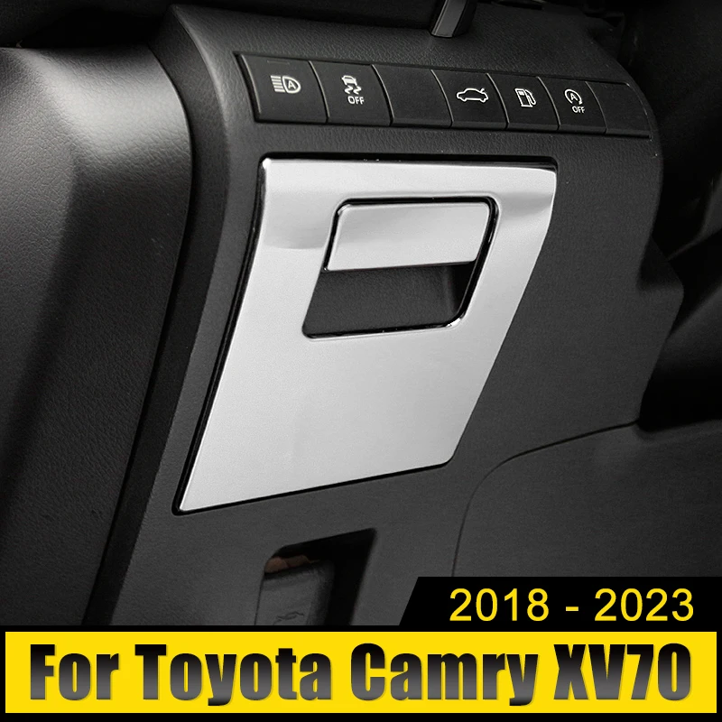 

Stainless Car Main Driver Storage Box Switch Frame Decoration Cover Case Trim Stickers For Toyota Camry XV70 2018-2021 2022 2023