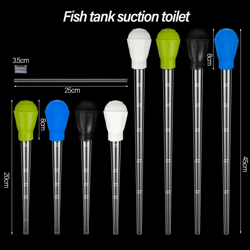 Manual Aquarium Gravel Cleaning Straw Fish Tank Water Changer Aquarium Clean Pipette Dropper Waste Remover with Extension Tube