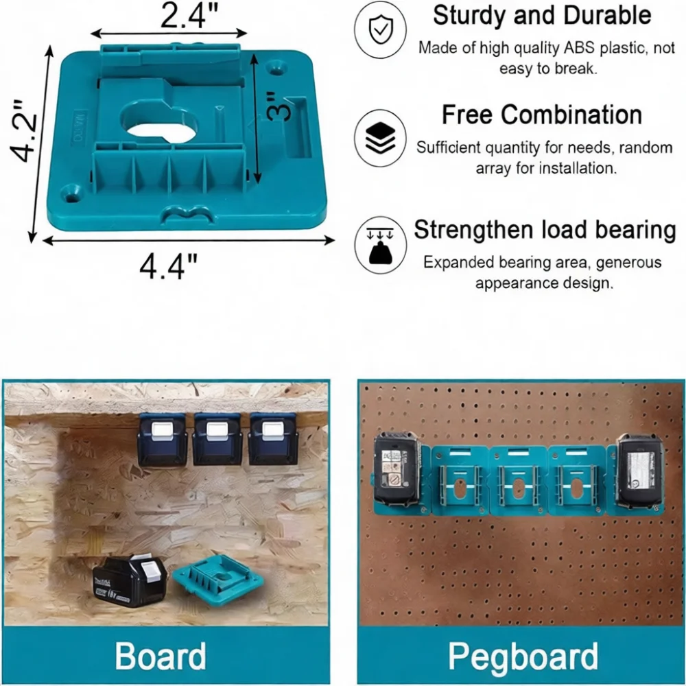 Battery Mount Shelf For Makita Bosch 18V Storage Rack Wall Holder Tool Organizer Garage Workshop Management Accessory