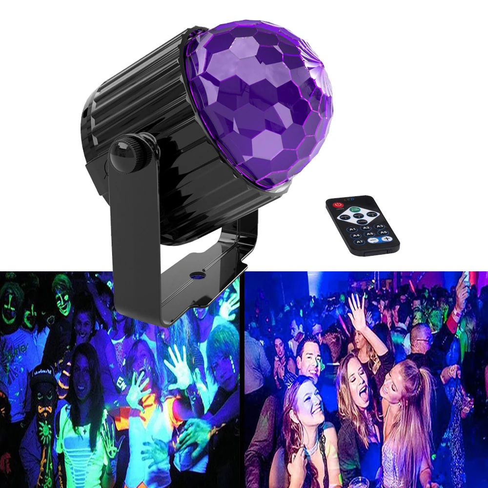 

LED Stage Lighting Effect UV Color 6W Disco DJ Party Magic Ball Light Home Party Lighting Equipments Mini Par LED For Bar Xmas