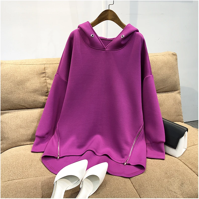 เสื้อฮู้ดดี้ผู้หญิงสไตล์เกาหลี แขนยาว ผ้าบาง แฟชั่นฤดูใบไม้ร่วง ผลิตจากเส้นใยโพลีเอสเตอร์ ดีไซน์ทันสมัย สตรีทแวร์สำหรับผู้หญิง