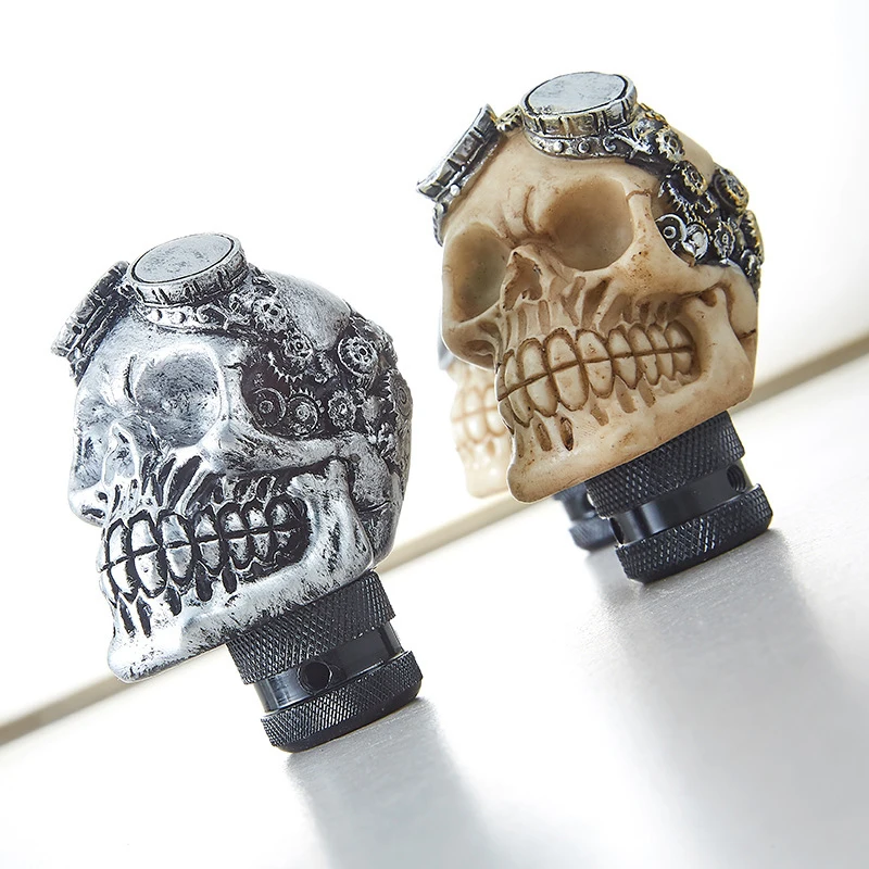 Universal Skull Head Gear Lever Gear Shifts Knob Skeleton Shape Gear Shift Knob Manual Transmission LED Light Gear Shifts Knob - view 5