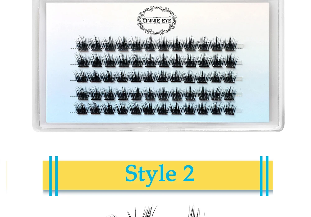 Neue Cluster Bundles DIY individuelle Wimpern verlängerung vorgefertigte Volumen Wimpern fächer 50d 6d 5d wispy falsche Wimpern Puppe Fuchs Auge – Detail 6