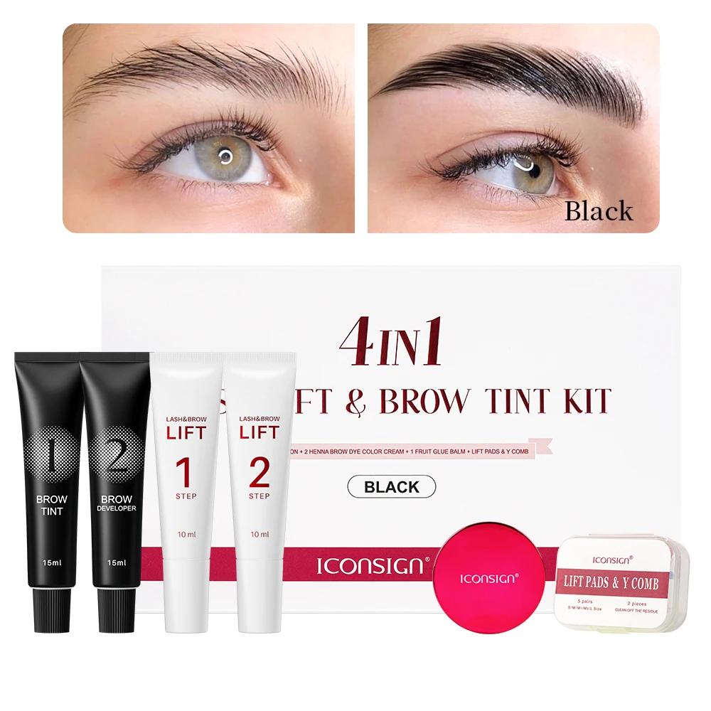 New Arrival 4N1 Lash Lift and Tint Kit Professional Eyelash Lifting Brow Tint Dye Eyes Makeup Tools Patch With Glue FastShipping