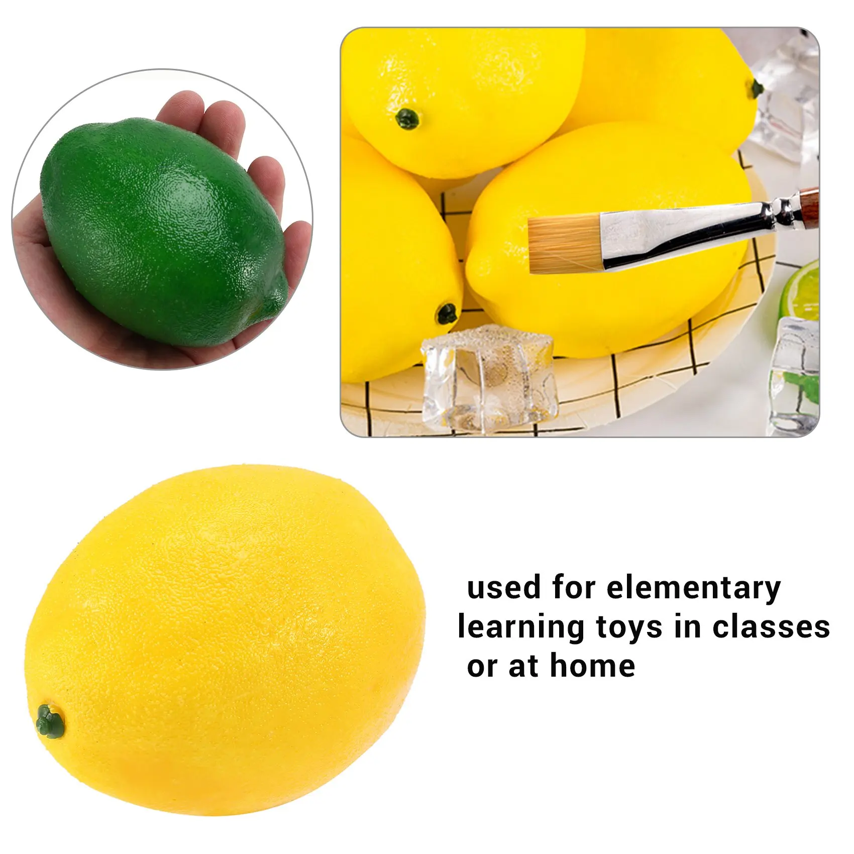 8 Pack Artificial Fake Lemons Fruit for Vase Filler Home Kitchen Decoration, Yellow and Green