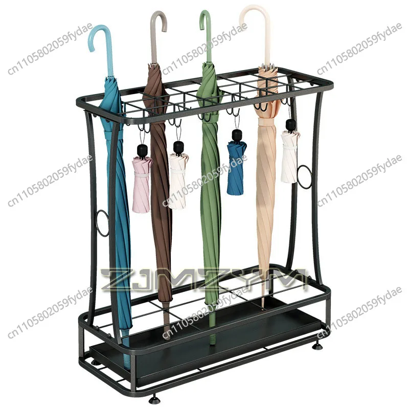Multifunctional Umbrella Stand Long Handle Folding Umbrella Storage Rack Commercial Lobby Hotel Home Umbrella Raincoat Organizer