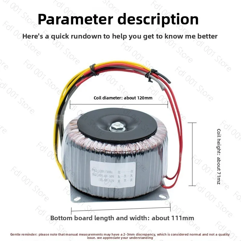 

1200W Toroidal Power Transformer, Output Voltage Double 24v 26 28 32 12V 46V 50V, Etc.