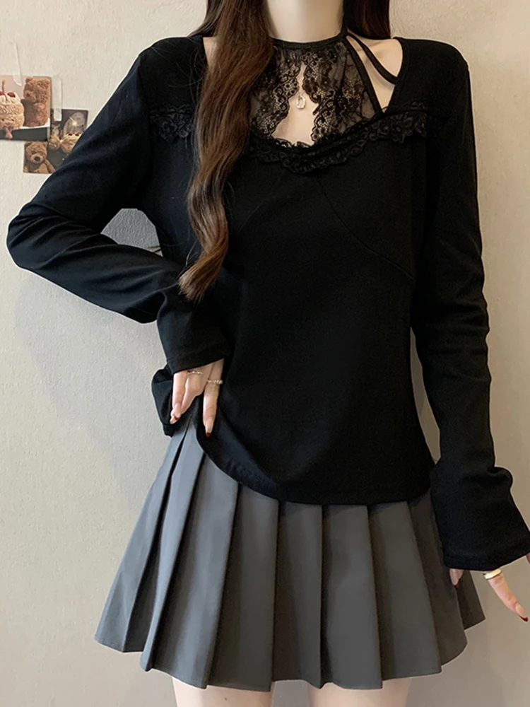 

Lace Ne Long Sve Knitted Sweater Women's Spring Faion Slimming Innerwear Outerwear Casual Sle Simple Design