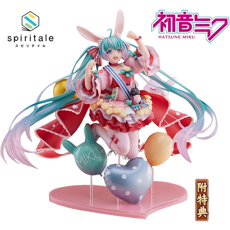 

In Stock Original Spiritale Hatsune Miku Figure Birthday 2021 Rabbit Ear 21.5Cm Anime Action Figurine Model Toys for Boys Gift