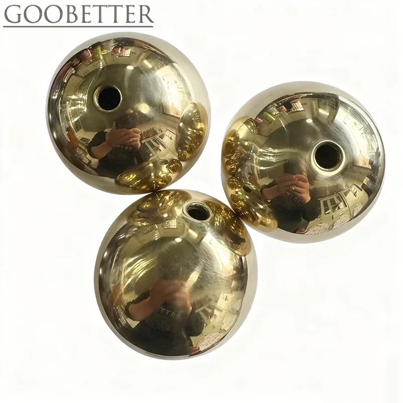 

Mirror Polished Brass Hollow Ball with M10 Threaded Hole 40-200mm for Lighting, DIY Decor, Industrial Parts, Furniture Craft