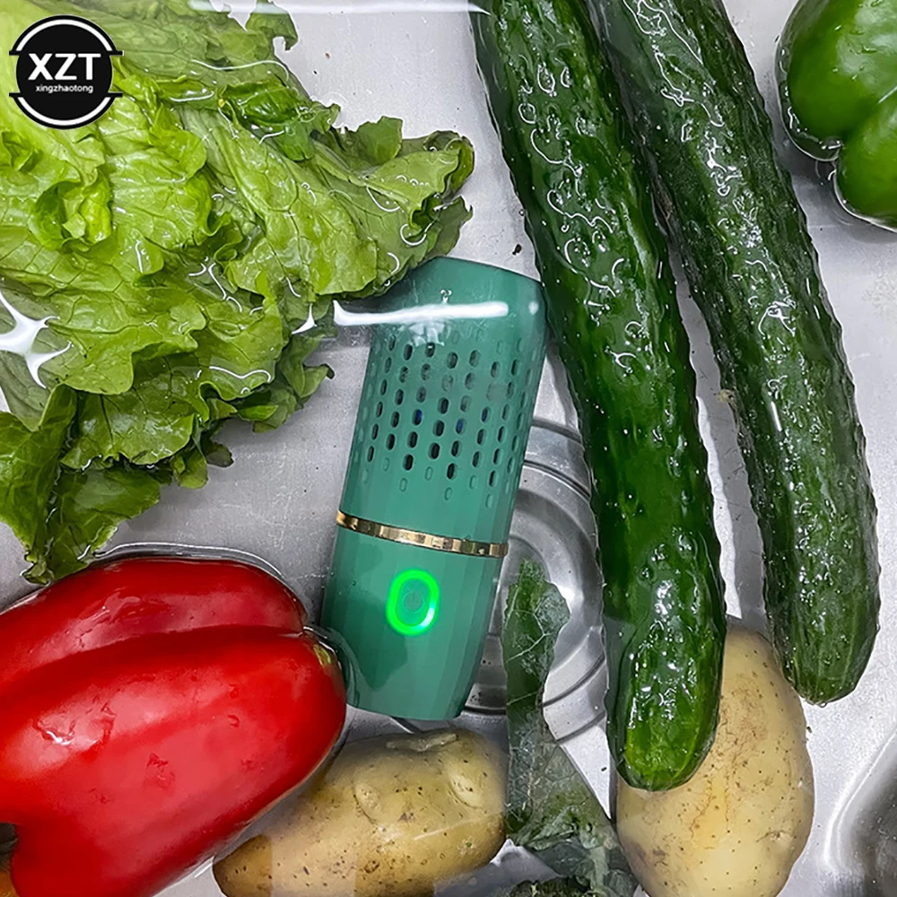 New Fruit Vegetable Cleaning Machine Capsule Shape Portable Ultrasonic Wireless Fruit Food Purifier Kitchen Food Cleaner Machine