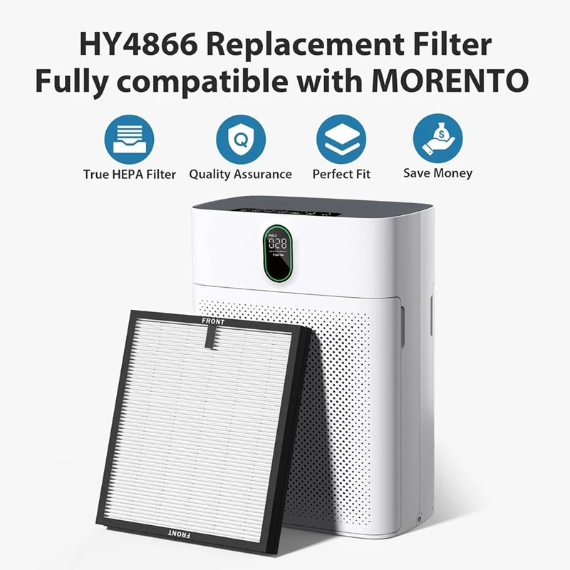 4 Pack HY4866 True HEPA Air Purifier Replacement Filter For MORENTO HY4866 Air Purifier And YIOU M1 Air Cleaner Parts