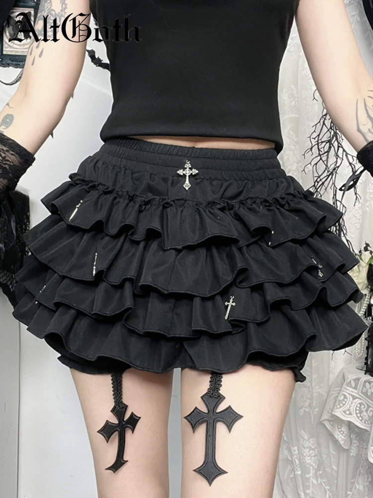 

AltGoth Mall Goth Cake Shorts Women Hotsweet Y2k E-girl Harajuku Cross Pendant Culottes Aesthetic Fairycore Cute Kawaii Shorts