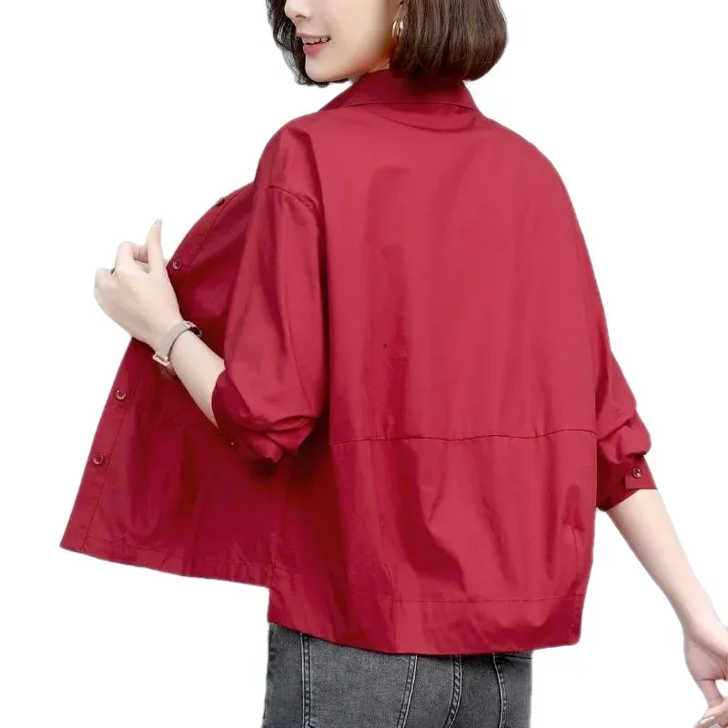 New Turn-down Collar Loose Simplicity Women's Clothing 2025 Button Fashion Casual Straight Spring Summer Thin Dignified Blouses