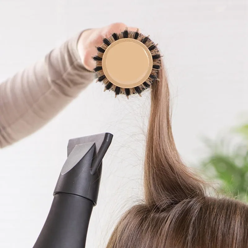 แปรงผมทรงกลมแบบมืออาชีพ 1/4 ชิ้น, แปรงม้วนผมสำหรับทำผม, หวีแกนเซรามิกสำหรับเป่าผมในร้านเสริมสวย, อุปกรณ์จัดแต่งทรงผม