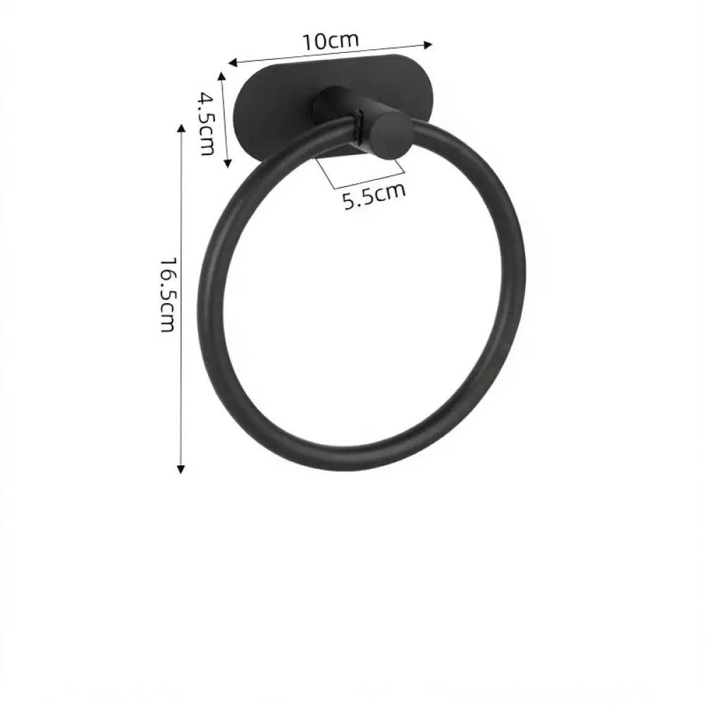 Premium Stainless Steel Towel Ring Brushed Oval Bathroom Accessory Wall Mounted Hand Towel Hanger No Drill Rack