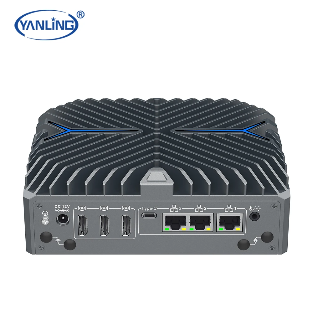 2024 New Model AI Ultra 5 125U Fanless Mini PC Portable Industrial Computer 14th Gen 12-Core DDR5 12M Cache Deep Learning AGV