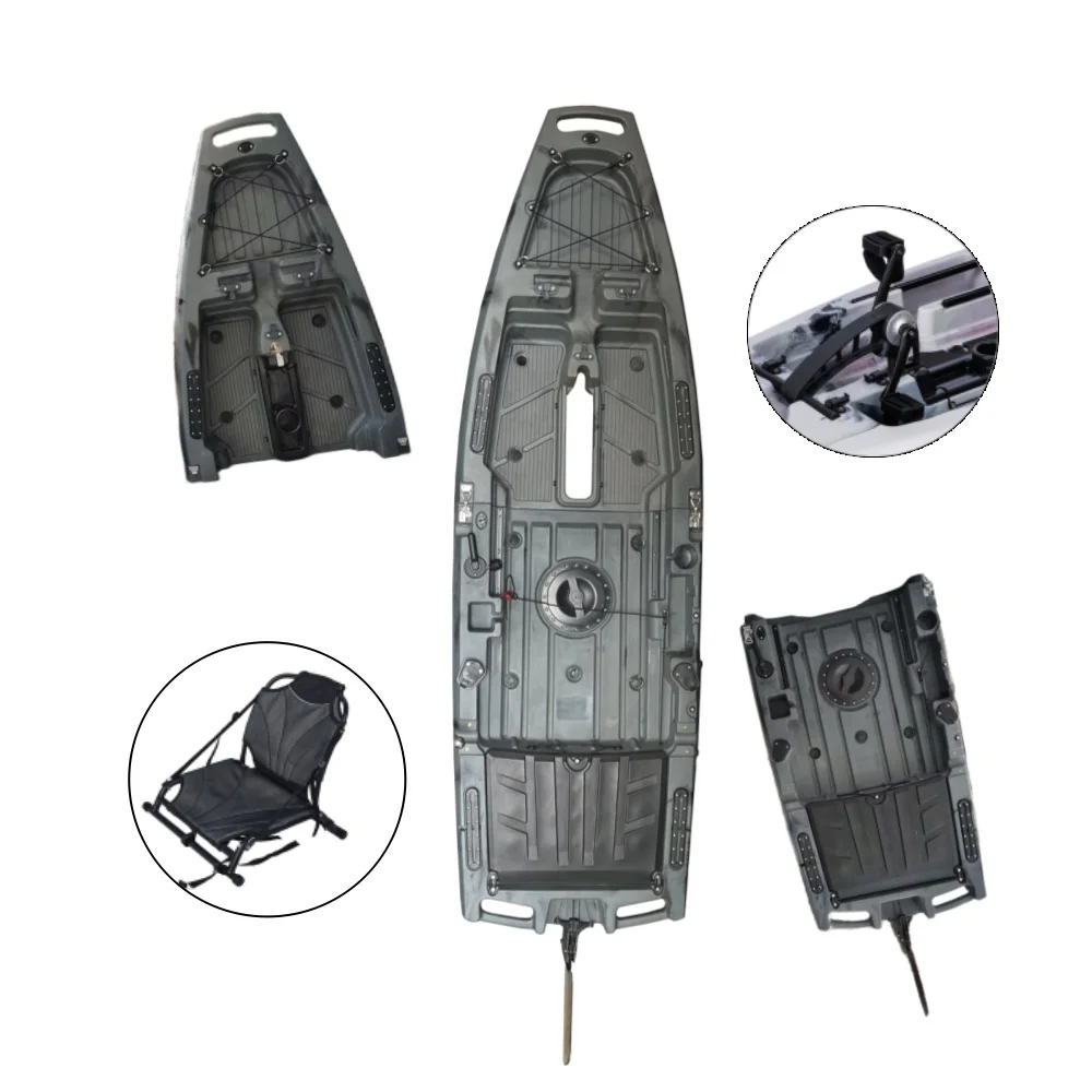 

LSF New Arrival 2-Section 1 Seat Modular Fishing Kayak 1-Person Pedal Drive Detachable Boat Lightweight and Easy Carry