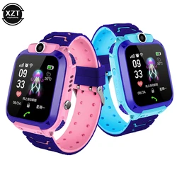 Nowa Q12 wodoodporna smartwatch dla dzieci karta Sim LBS monitor lokalizacji czatu głosowego latarka dla dzieci inteligentny telefon zegarek reloj