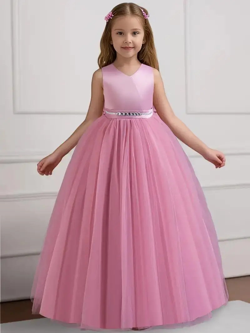 Princess Tulle Knee Length Flower Girl Dresses First Communion Dresses Birthday Christmas Gift Wedding Party Runway Show Pageant