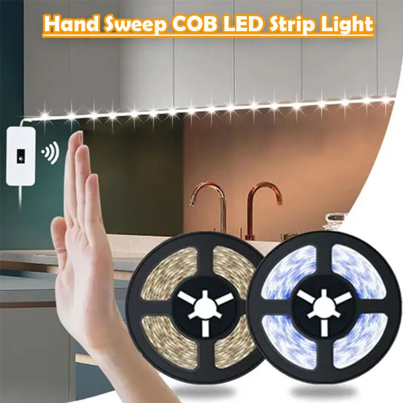 5V USB LED Strip Light Motion Sensor Hand Sweep Switch for TV Backlight Bedroom Living Room Kitchen Lighting