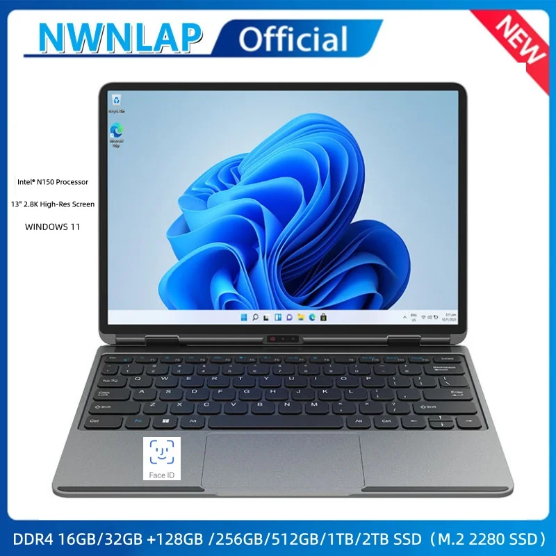 格安カーボンファイバー13インチCeleron N150 32GB RAM 128G-2TB SSDバックライトキーボード2.8Kスクリーン個人ビジネスノートパソコン