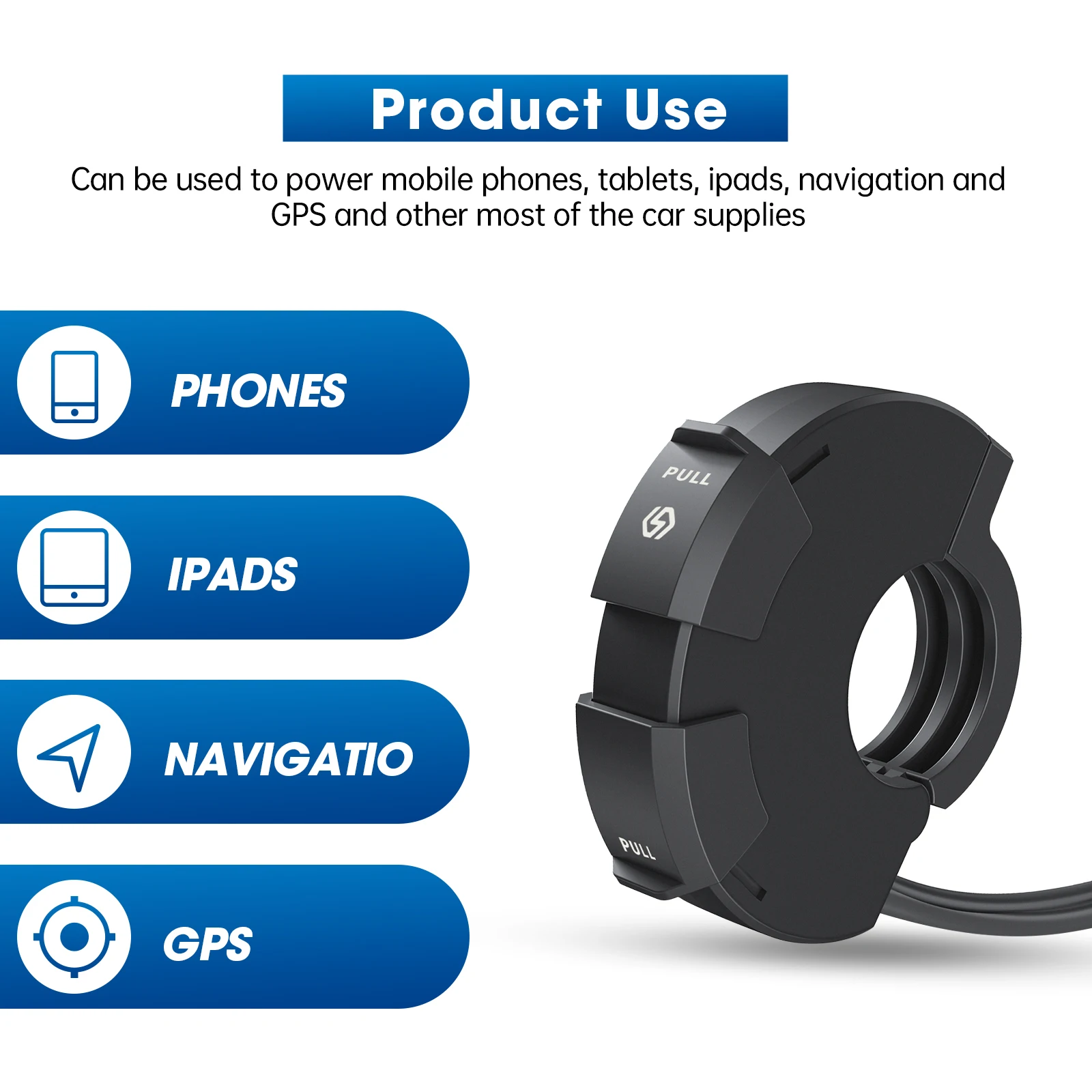 Extractme Motorcycle Phone Charger Ultra-Narrow Dual USB Type C 30W PD&Quick Charge 3.0 Waterproof Motorcycle USB Port for Phone
