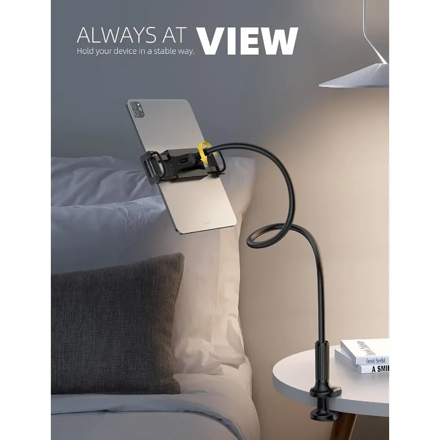 Suporte de montagem para tablet pescoço de ganso, braçadeira de braço flexível para cama, compatível com pad mini 7.9 air 9.7 pro 10.5 kindle sw