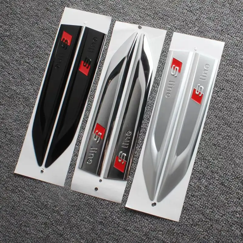 

For Audi A3 A4 B8 8P 8V A6 C7 A5 Q5 B7 B6 B9 A7 SLINE Q3 Q7 Car Logo Modification Leaf Plate Sline Side Label Decorative Sticker