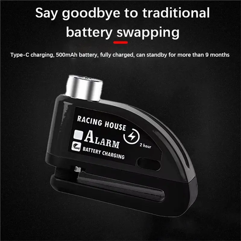 Ac29-Motorcycle Alarm System Loud 110Db Security Alarm Disc Brake Lock Waterproof Wheel Disk Padlock For Moto Motocic - view 6