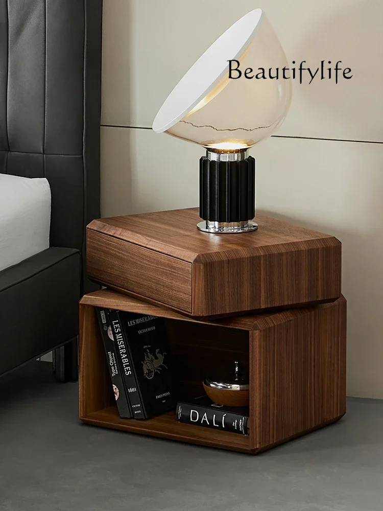 Universal Bedside Table North America Imported Black Walnut Silent Wind Bedside Bedroom Locker