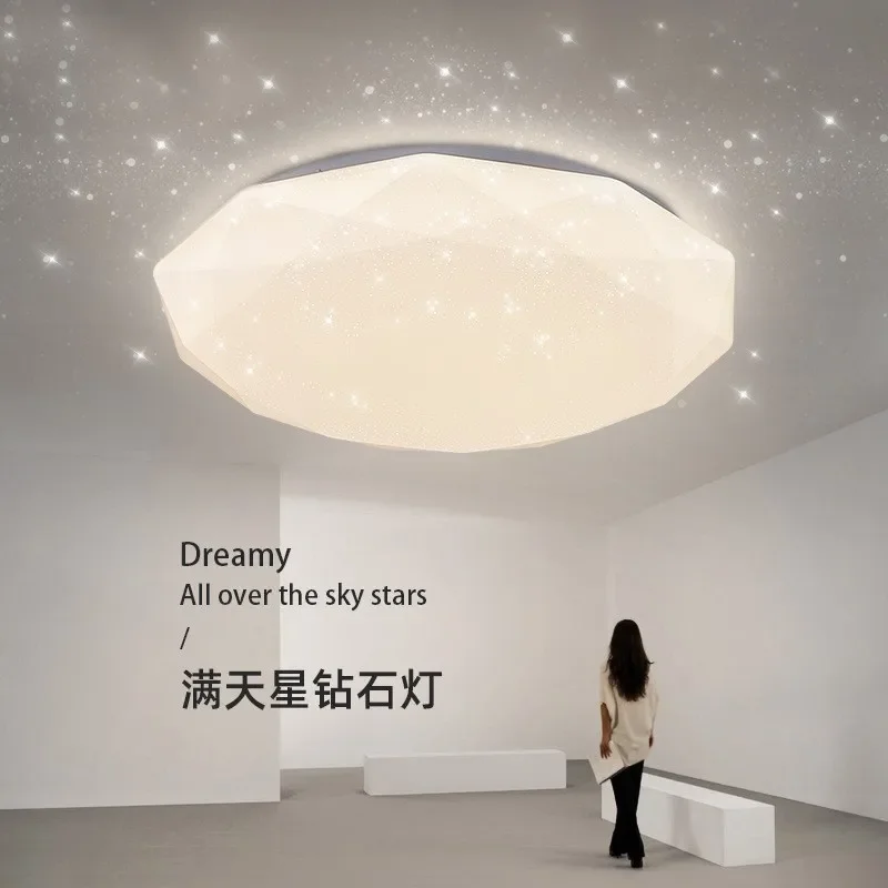 

Simple Modern Bedroom Ceiling Lamp Round Porch Balcony Lamp Nordic Master Bedroom Lamp Warm Romantic Star Lighting Fixtures