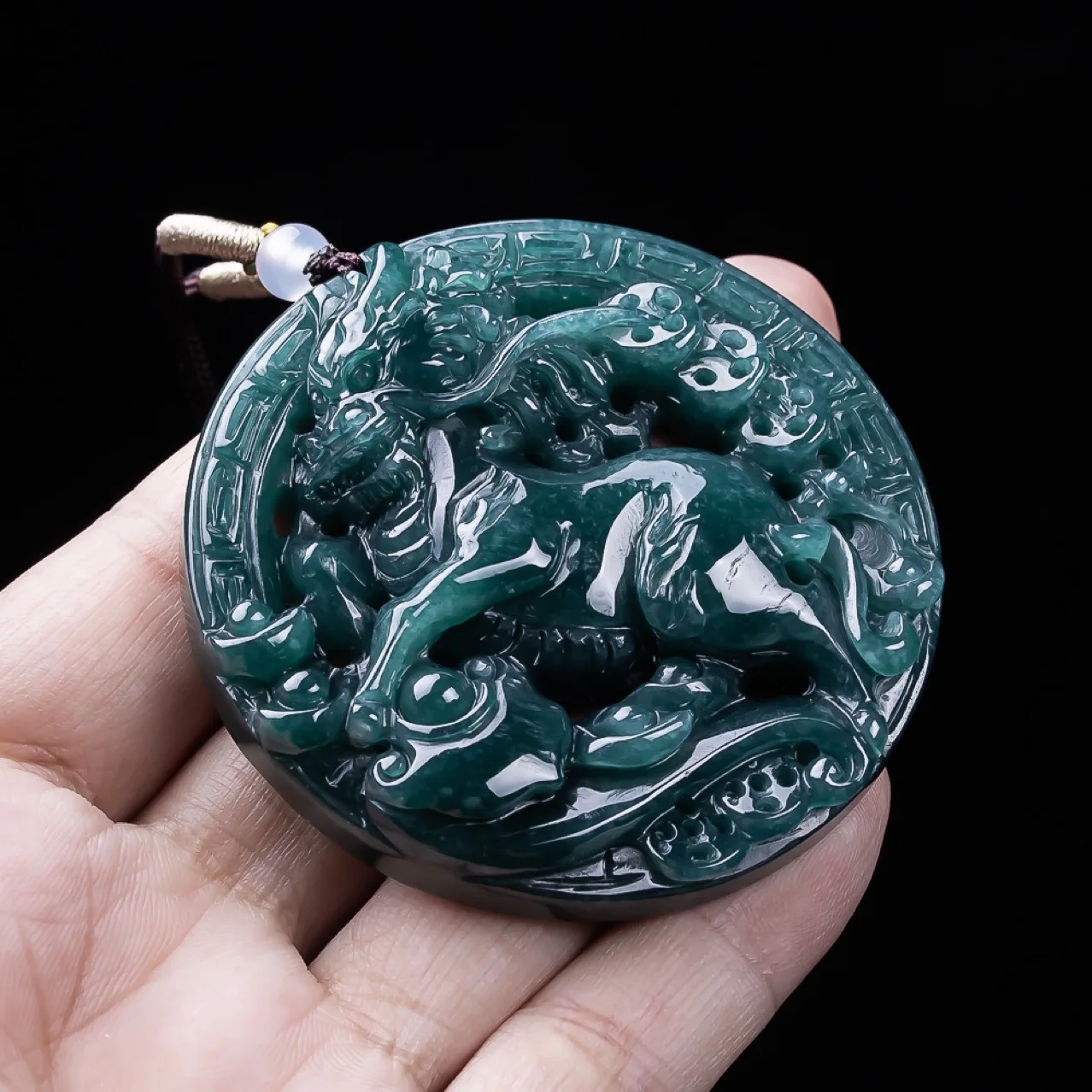 

Мьянманский жадеитовый кулон с драконом, винтажные подарки для женщин, натуральные украшения, настоящий нефрит, роскошный драгоценный камень, очаровательное ожерелье, талисманы