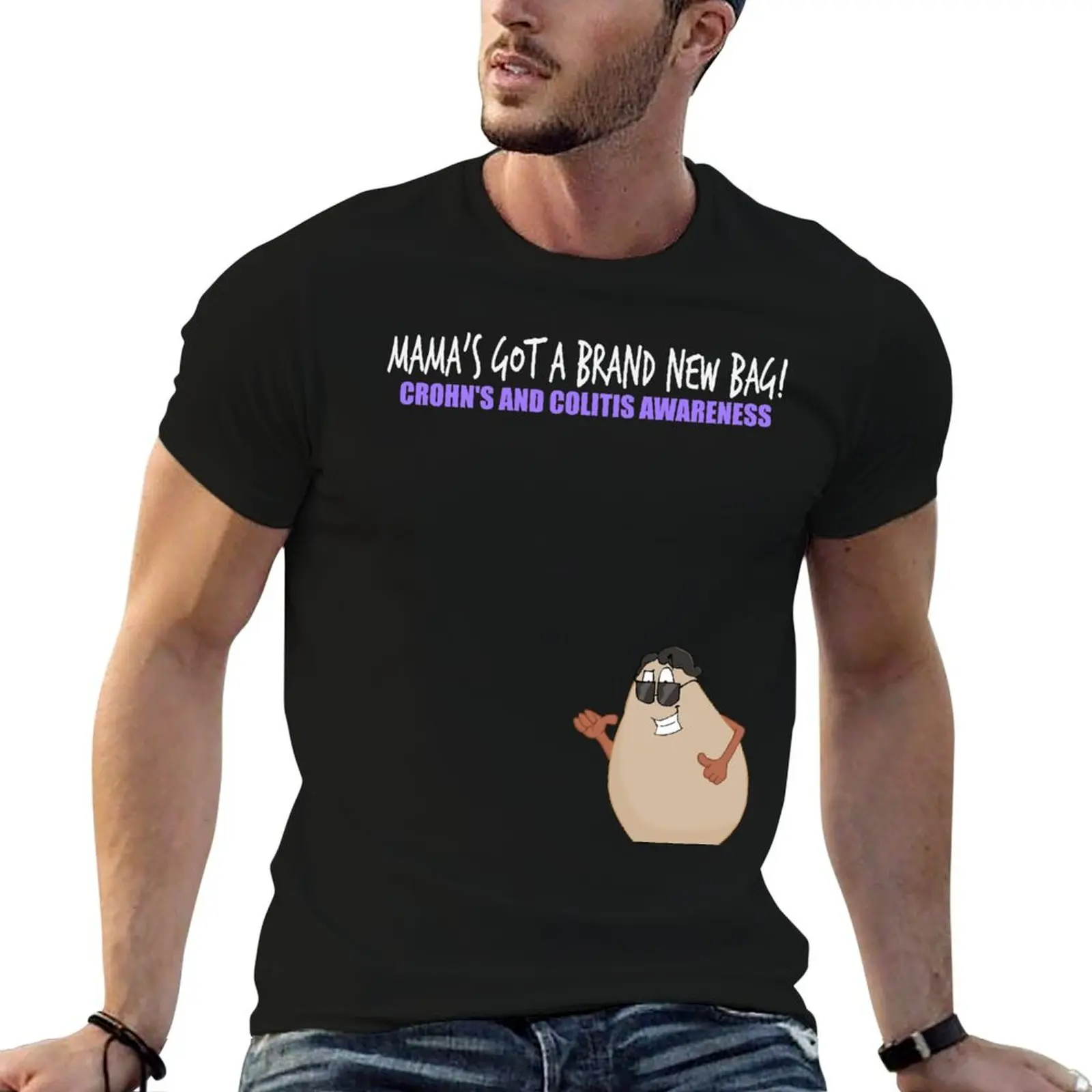 Mama's got a brand new [stoma] bag! - Crohn's and Colitis awareness T-Shirt Odor Resistant Short Sleeve Top