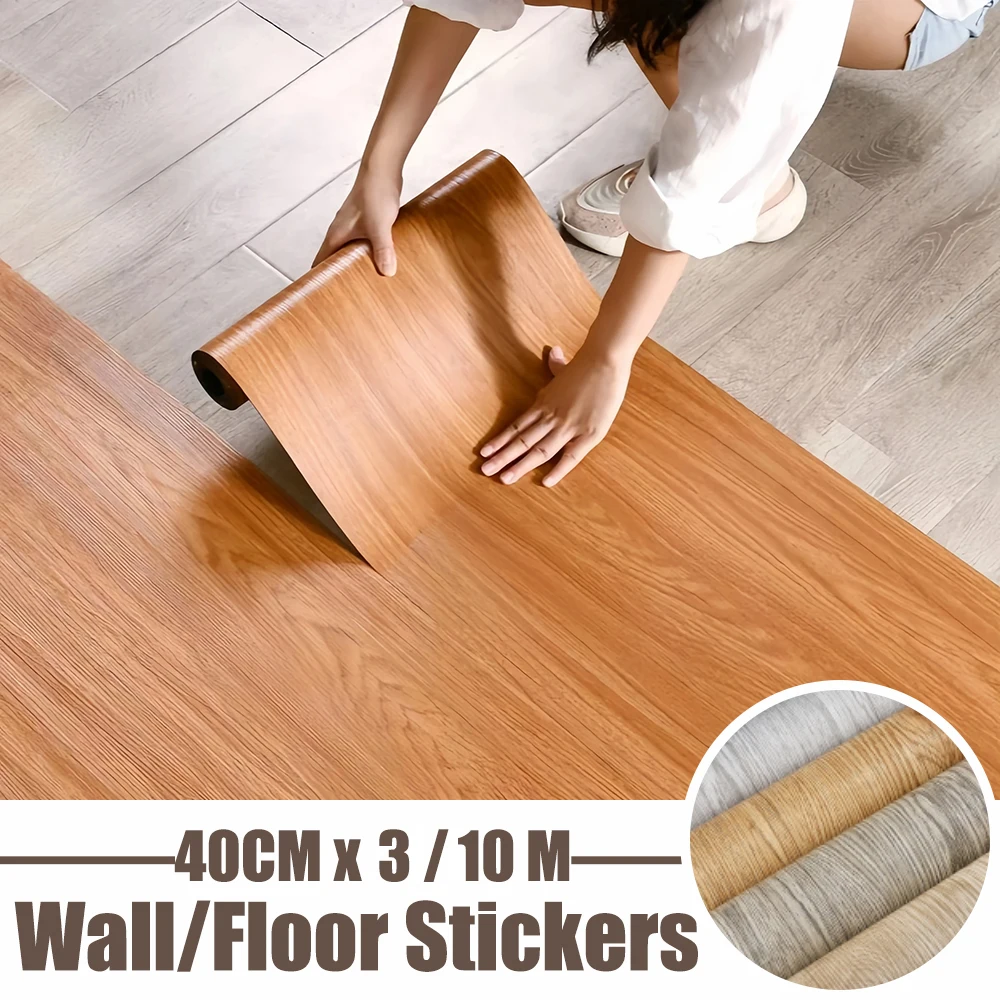 thicked wood grain Wallpaper decorative removable waterproof wall and floor sticker home decoration for living room bedroom