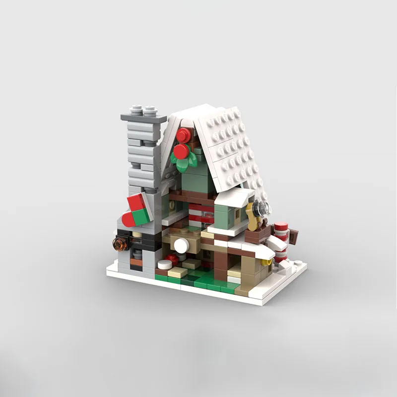 

Игрушечная модель строительного блока MOC небольшого дома в снегу, набор игрушек для творческой сборки, праздничный подарок, подходящий для всех энтузиастов,