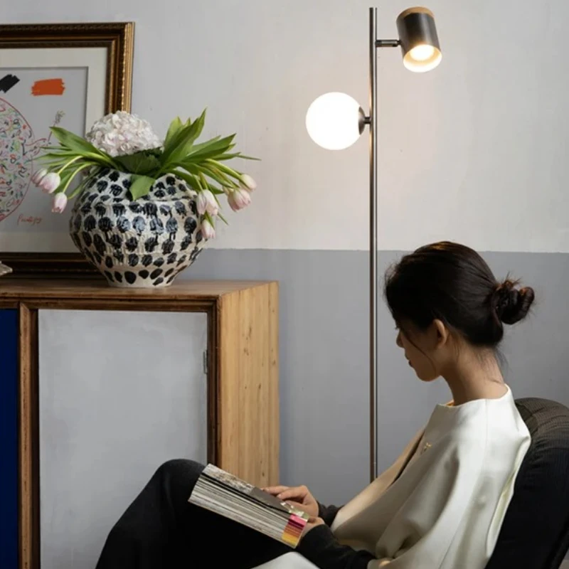 Danish Designed Floor Lamp with Adjustable and Simple Reading Light Living Room Sofa Side LED Standing Lamp Bedroom Bedside Lamp